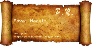 Pávai Margit névjegykártya