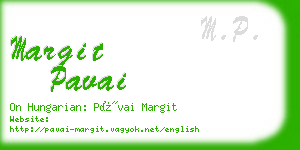 margit pavai business card